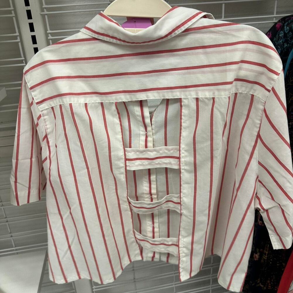 White and red striped vintage